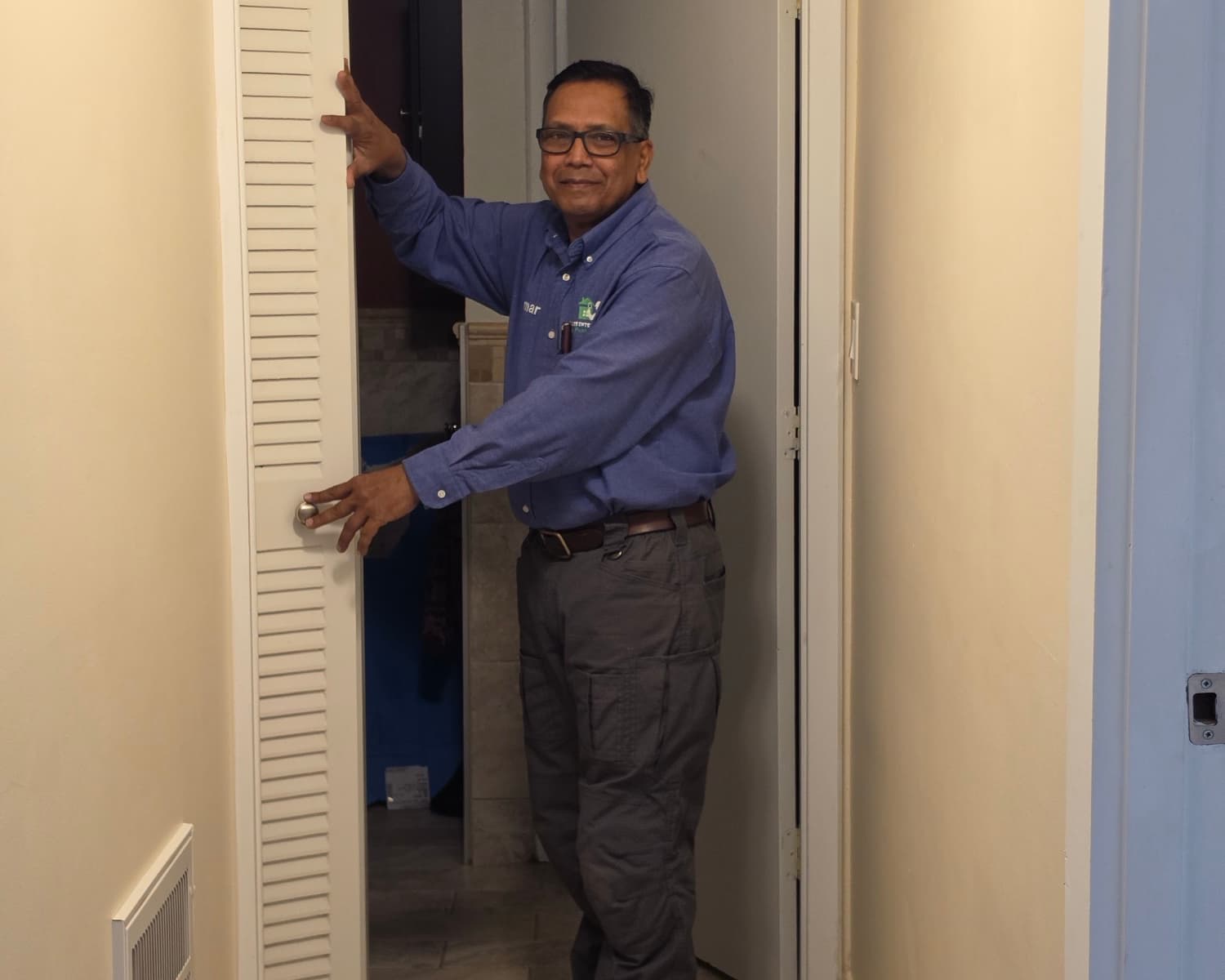 Omar Rohoman inspecting a home